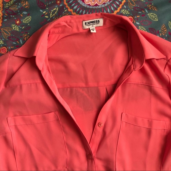 Express Chiffon Portofino Button Down - Picture 2 of 4